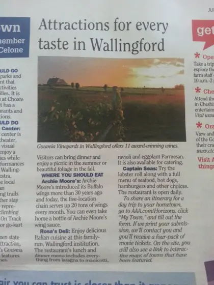 Newspaper clipping “Attractions for every taste in Wallingford”